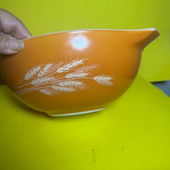PYREX Autumn Harvest Wheat 443 Cinderella Mixing Bowl 2.5L Orange Vintage - Picture 6 of 8